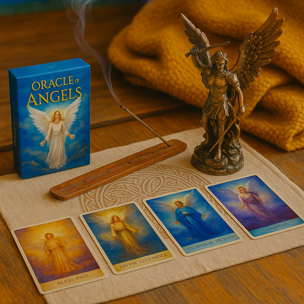 altar de ángeles colorido